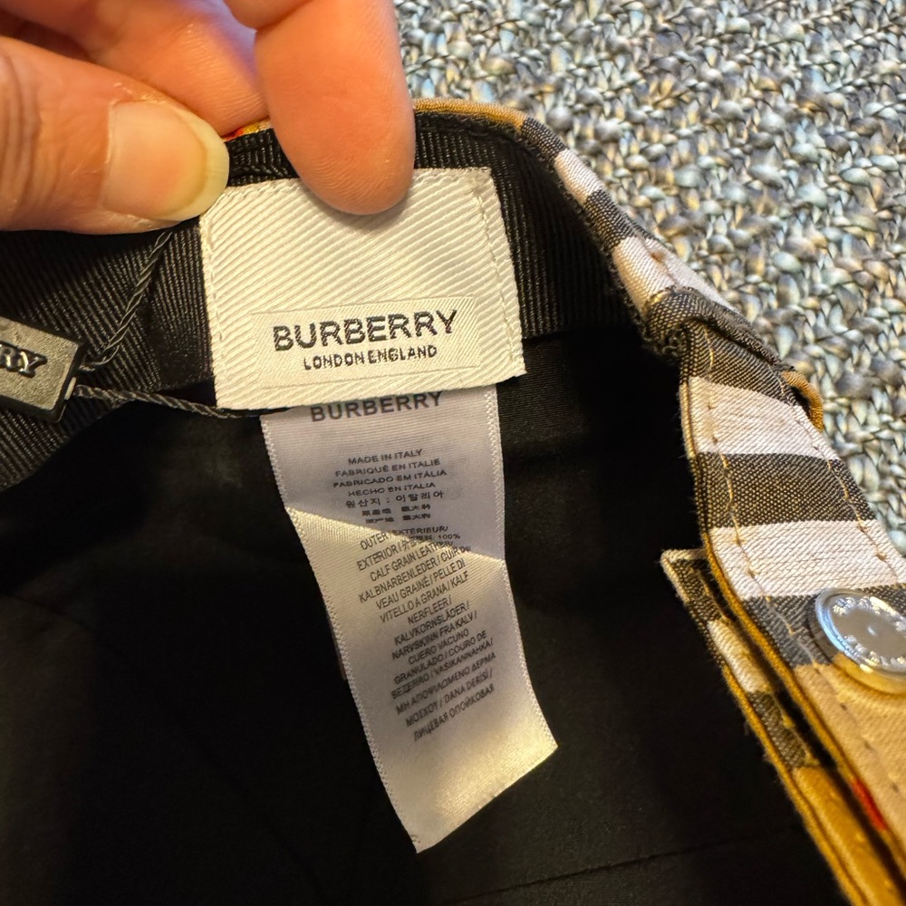 Burberry Striped Cap in Brown, Black, and White - Picture 5 of 6